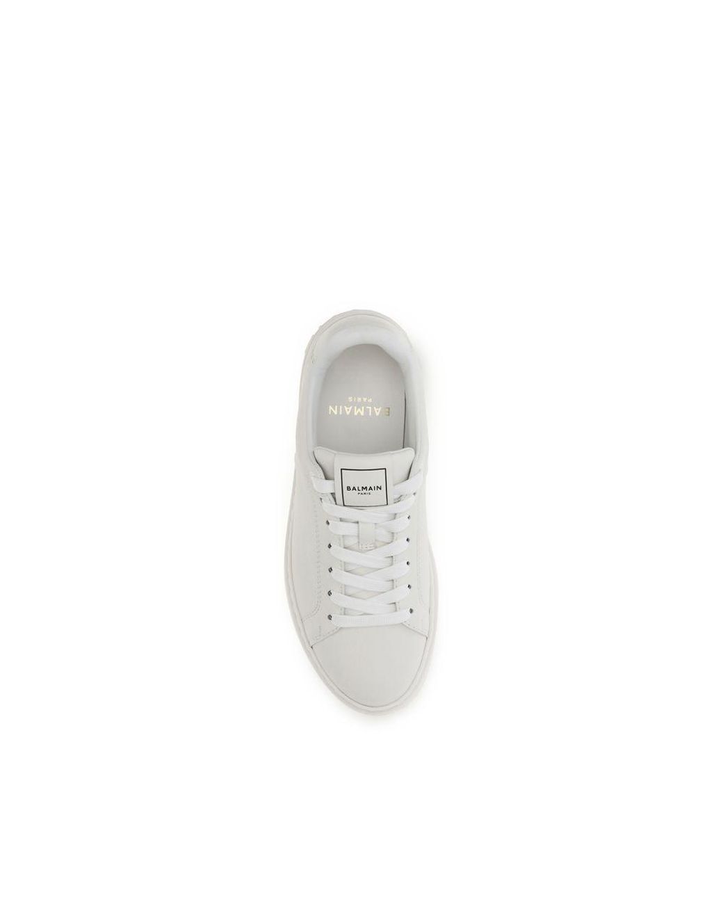Balmain White Calf Leather Bos Taurus Athletic Sneakers