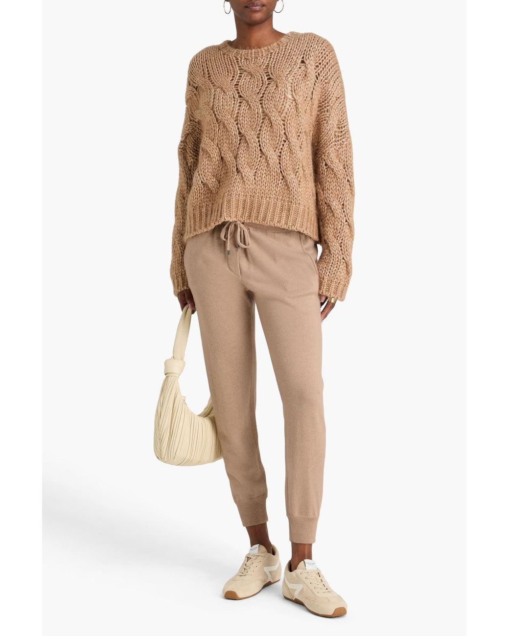 Brunello Cucinelli Natural Light Wool Jogger Trousers