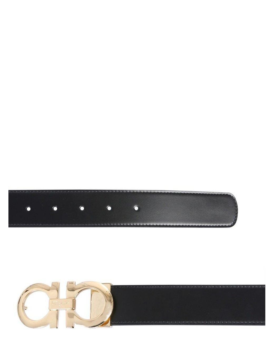 Ferragamo Black Gancini Reversible Buckle Belt for men