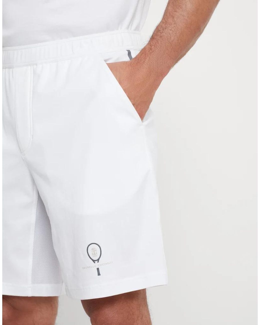 Brunello Cucinelli White Cotton Shorts for men