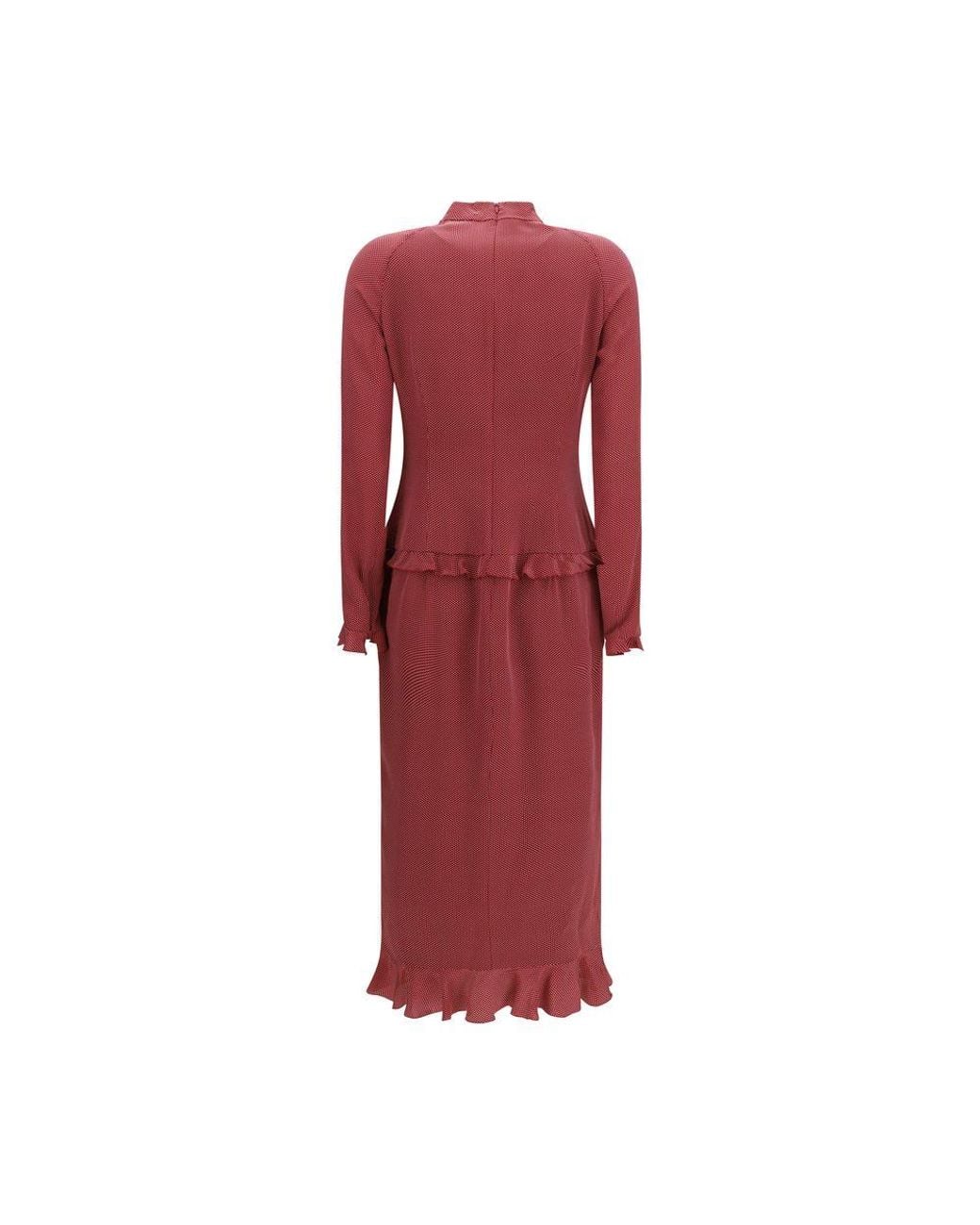 Alessandra Rich Red Silk Casual Dress