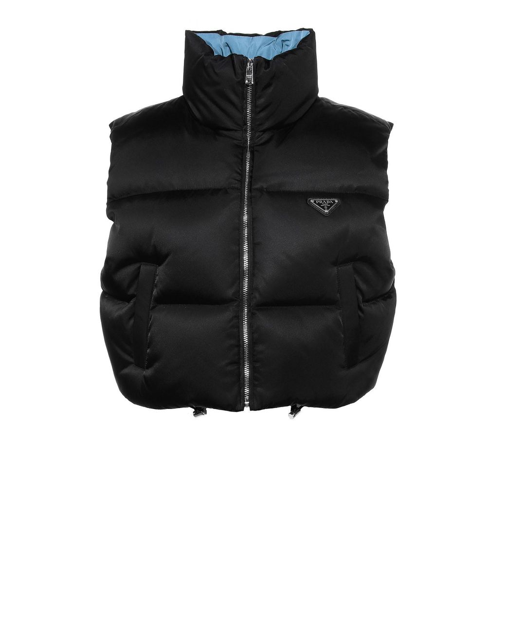 Prada Puffer Vest in Black Lyst