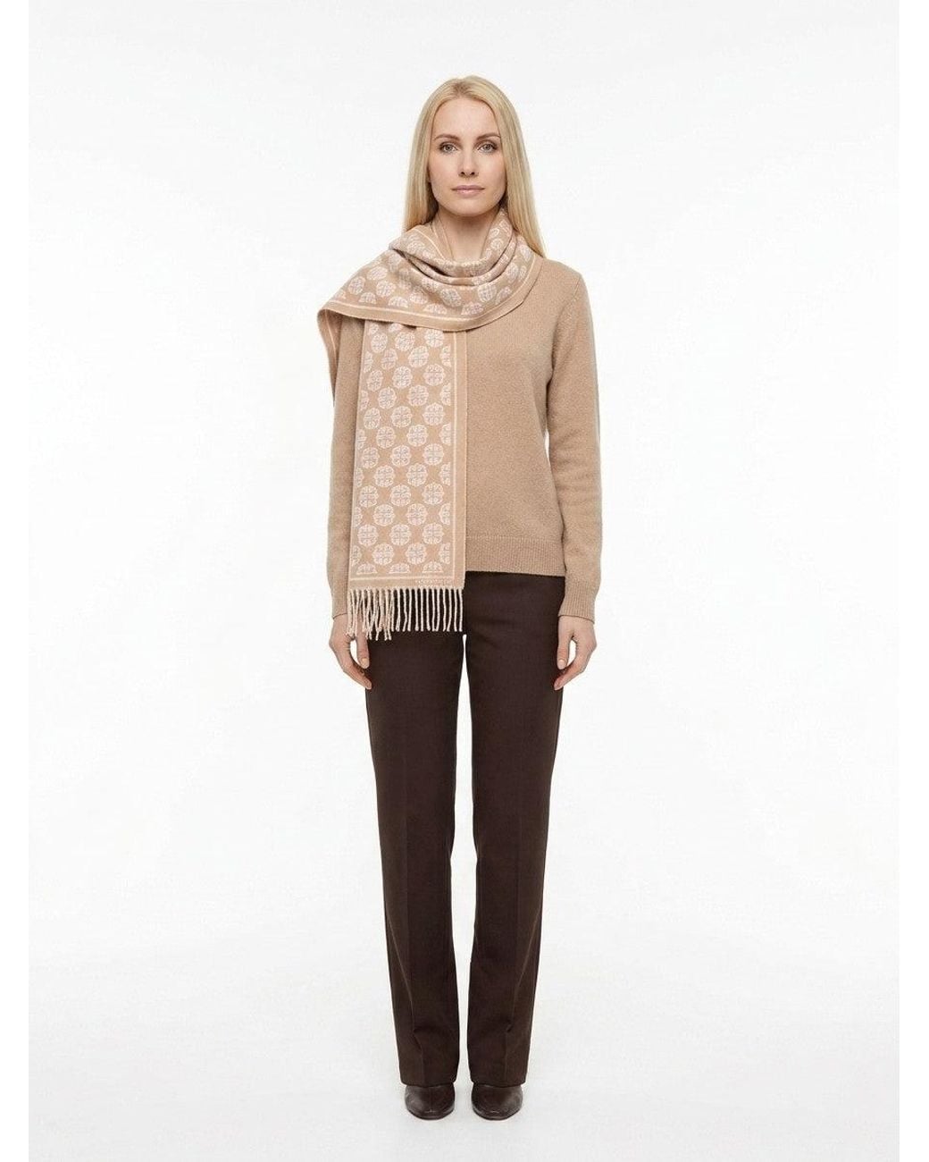 Givenchy Natural Givenchy Logo-Jacquard Wool Scarf