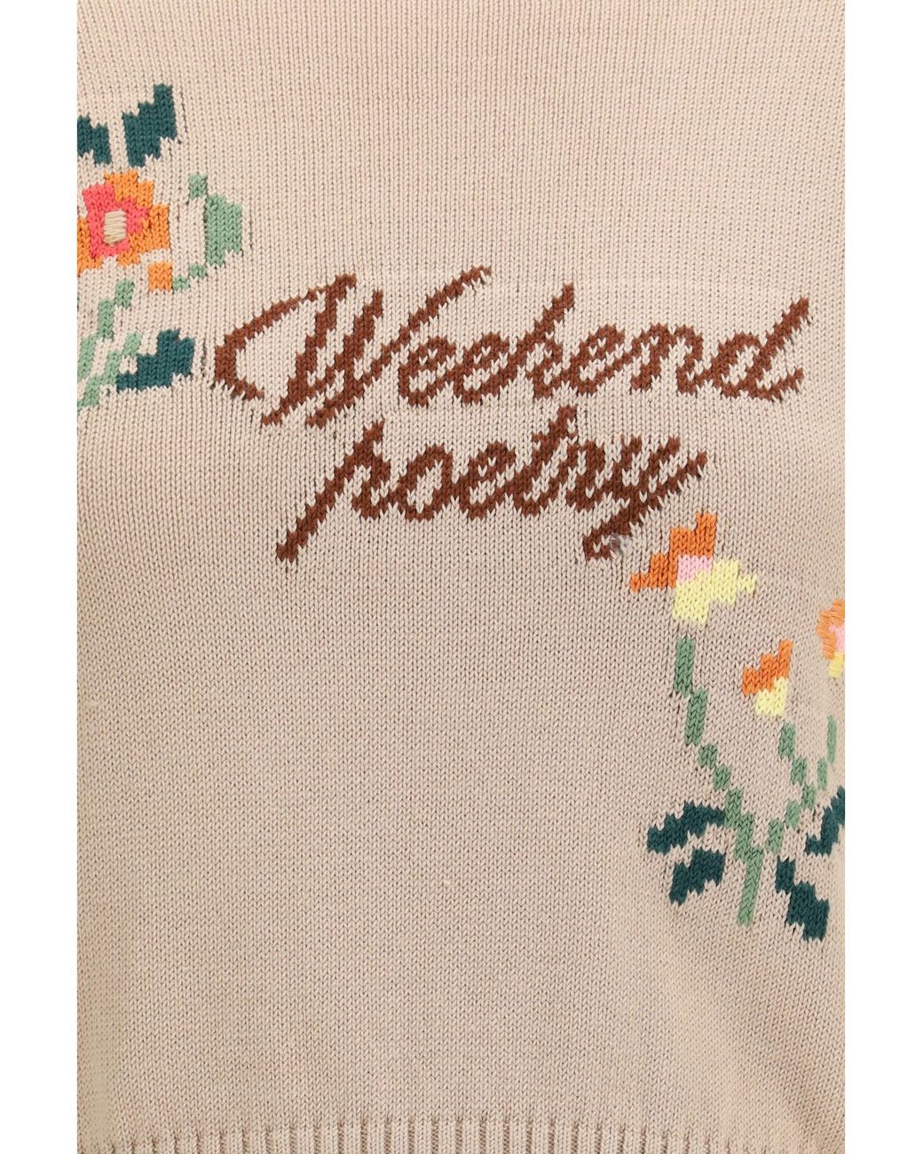 Weekend by Maxmara White Sweater Cotton Knit With Embroidery T-Shirts & Jerseys