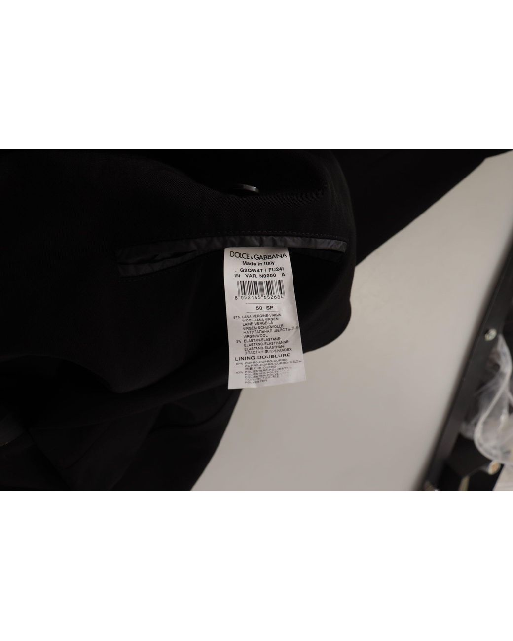 Dolce & Gabbana Black Wool Single Breasted Coat Blazer Virgin Elastane Clothing for men