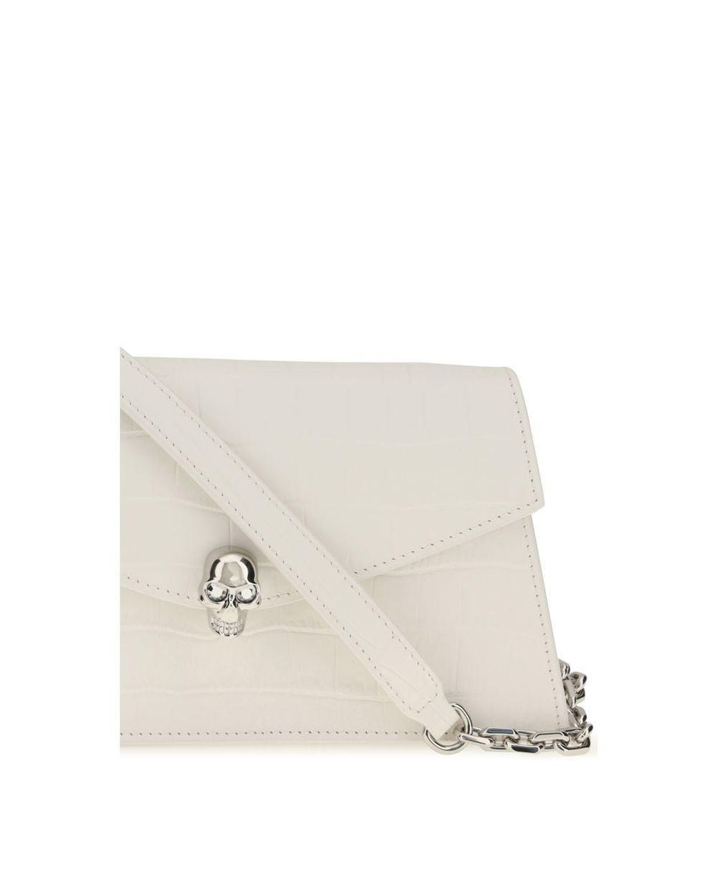 McQueen White Calf Leather Bos Taurus Shoulder Bag