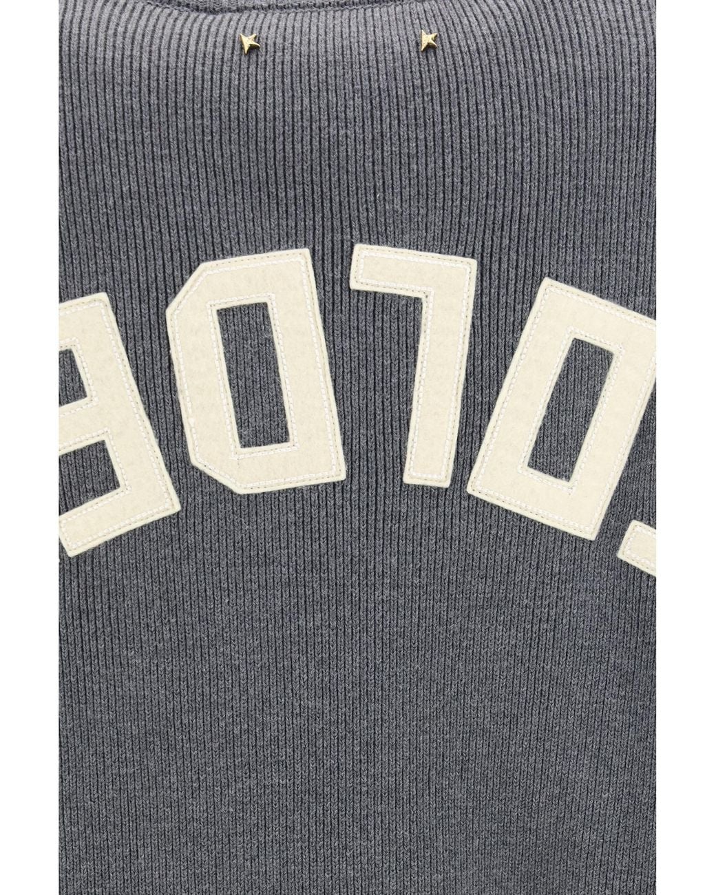 Golden Goose Deluxe Brand Gray Cotton Crewneck Sweater With Back Logo Cotton; Polyamide; Spandex