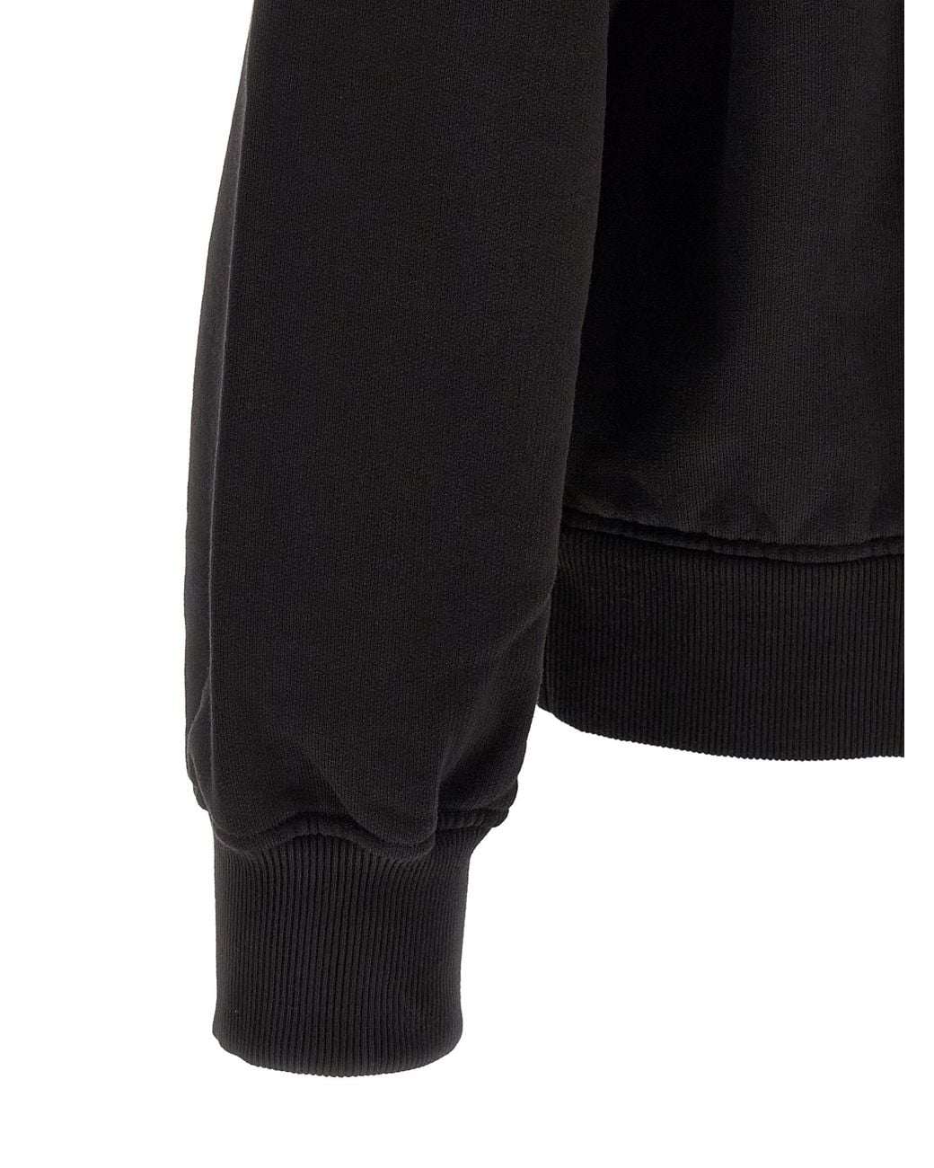 Dolce & Gabbana Black Dolce & Gabbana Logo-Embroidered Cotton Hoodie for men