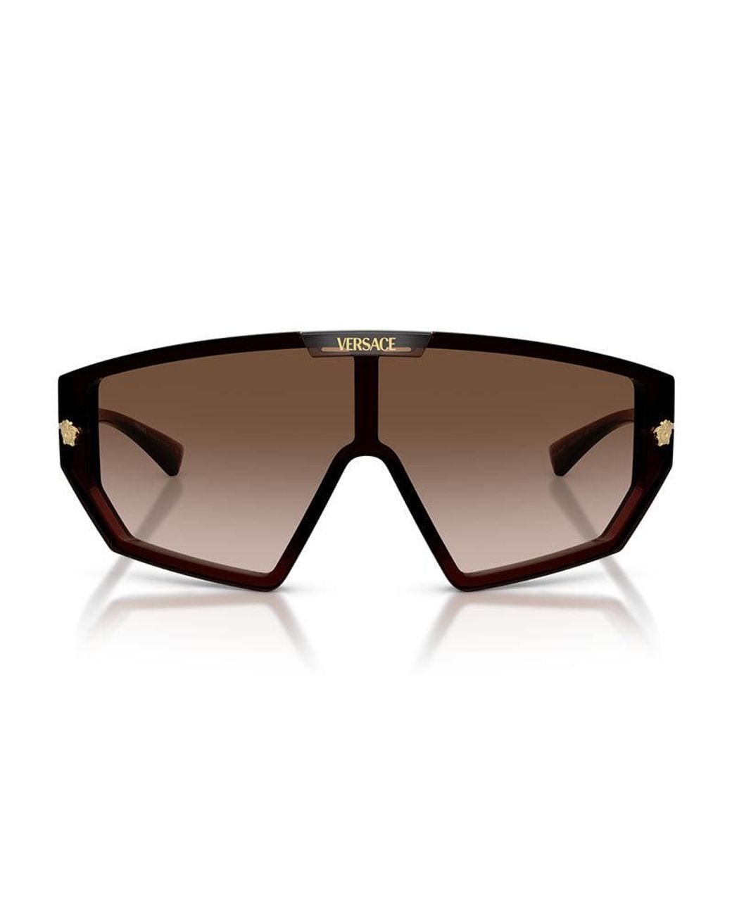 Versace Brown Sunglasses Shield Full Rim, Transparent Frame And Gradient With Clip-On Lens Ve4461533213