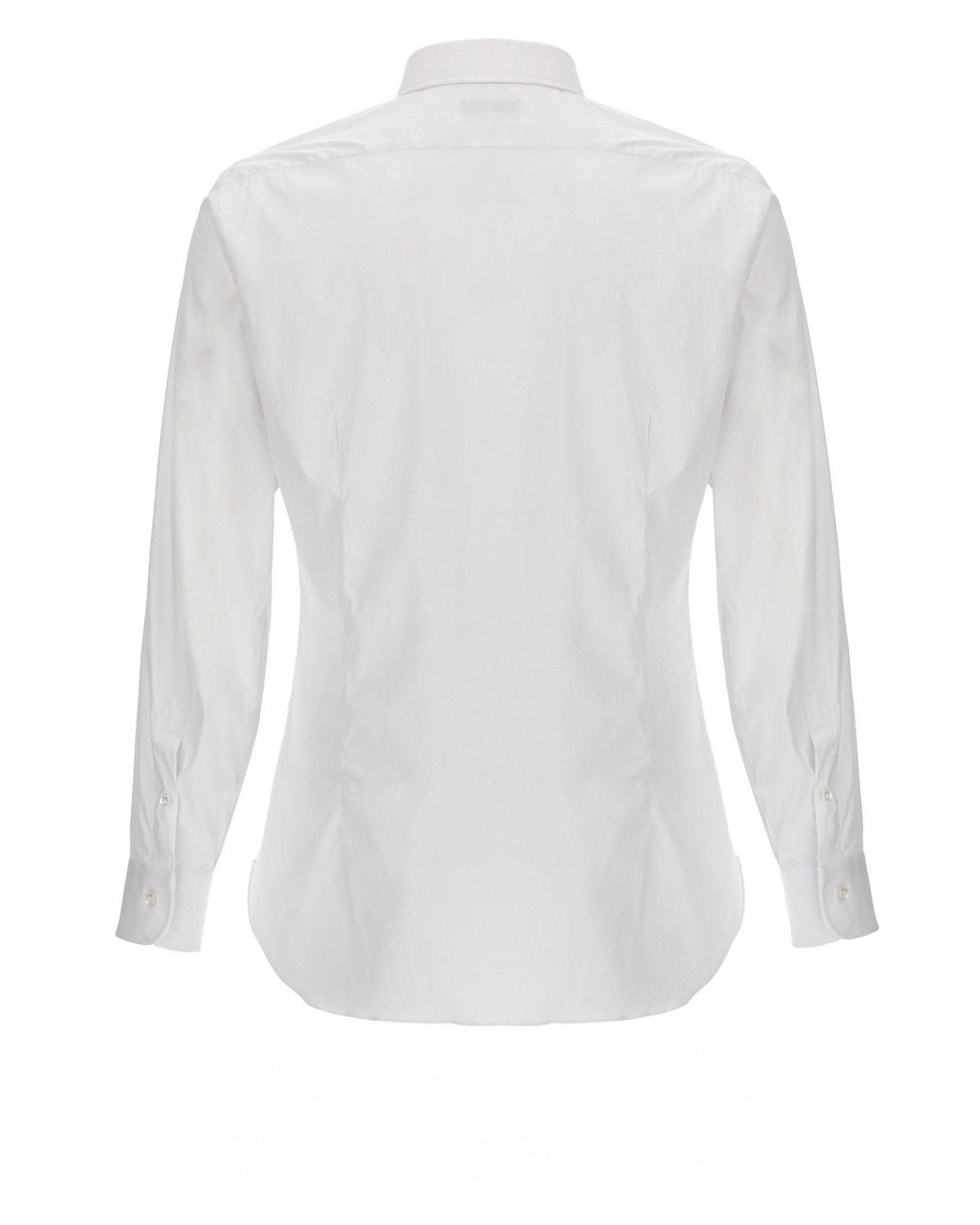 Barba Napoli White Stretch Cotton Poplin Shirt