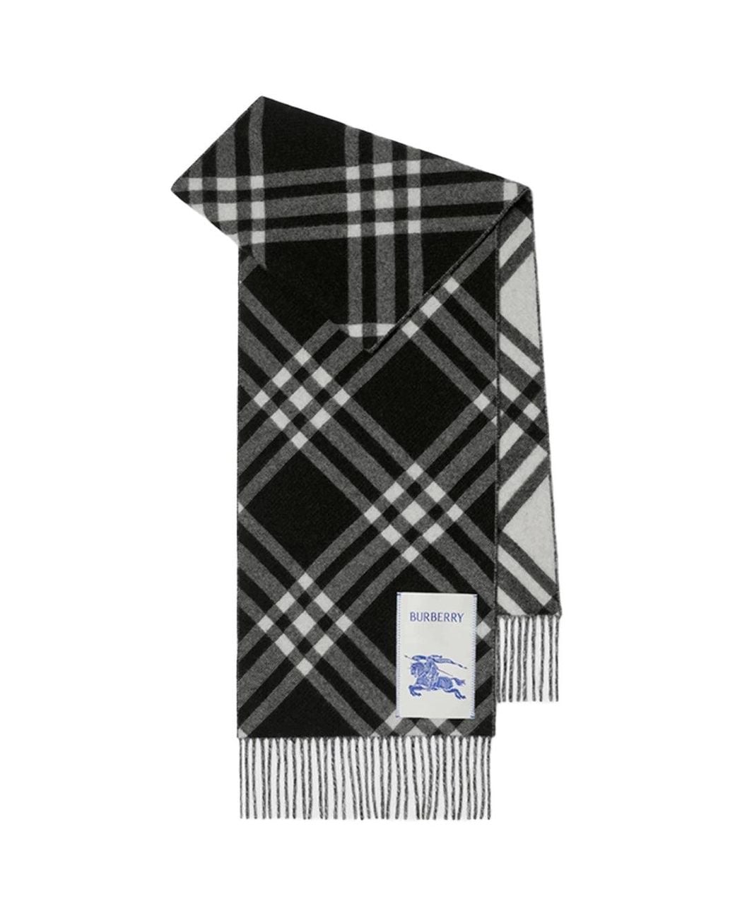 Burberry Black Check Cashmere Scarf
