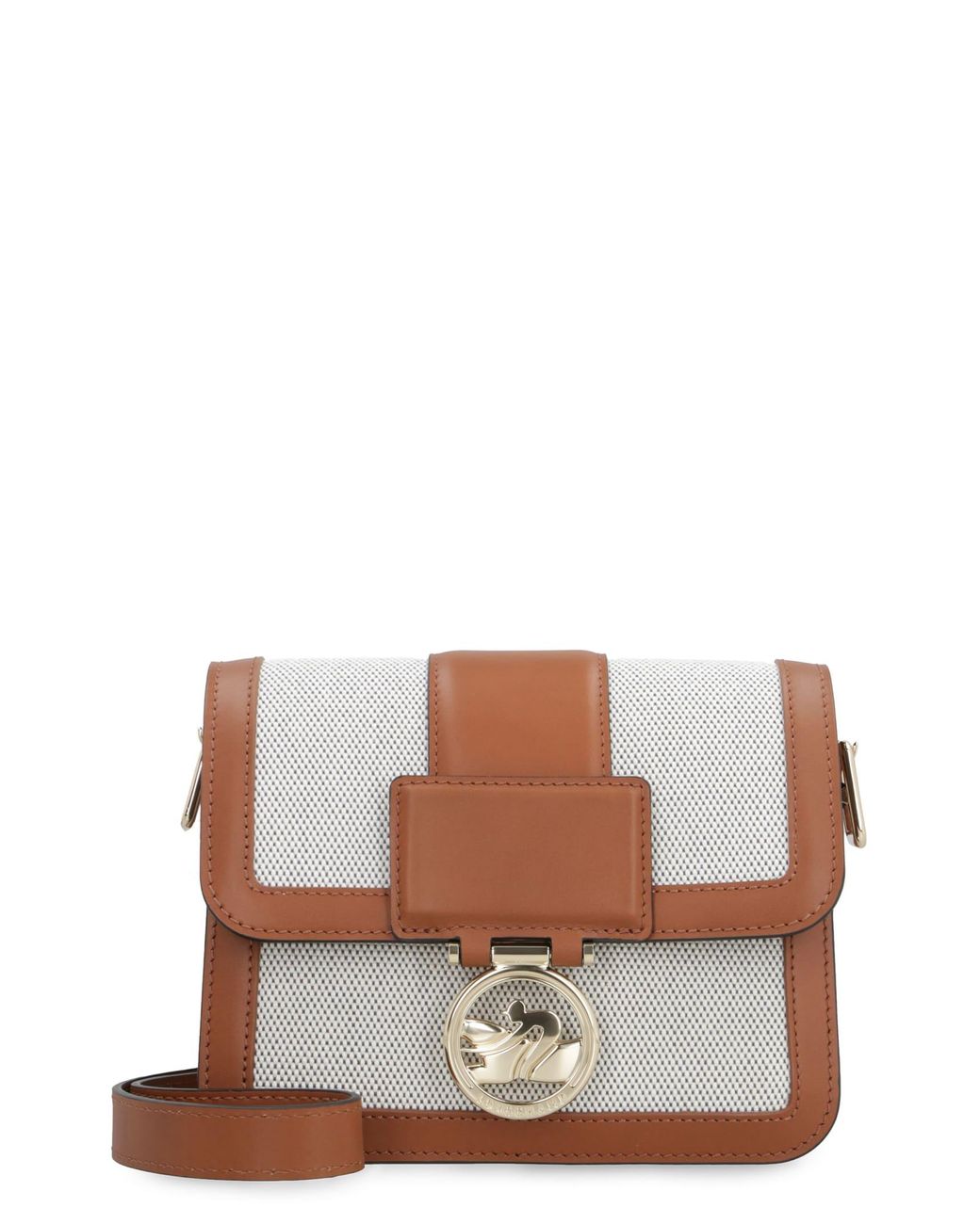 Longchamp Box-trot Canvas Mini Crossbody Bag in Brown | Lyst