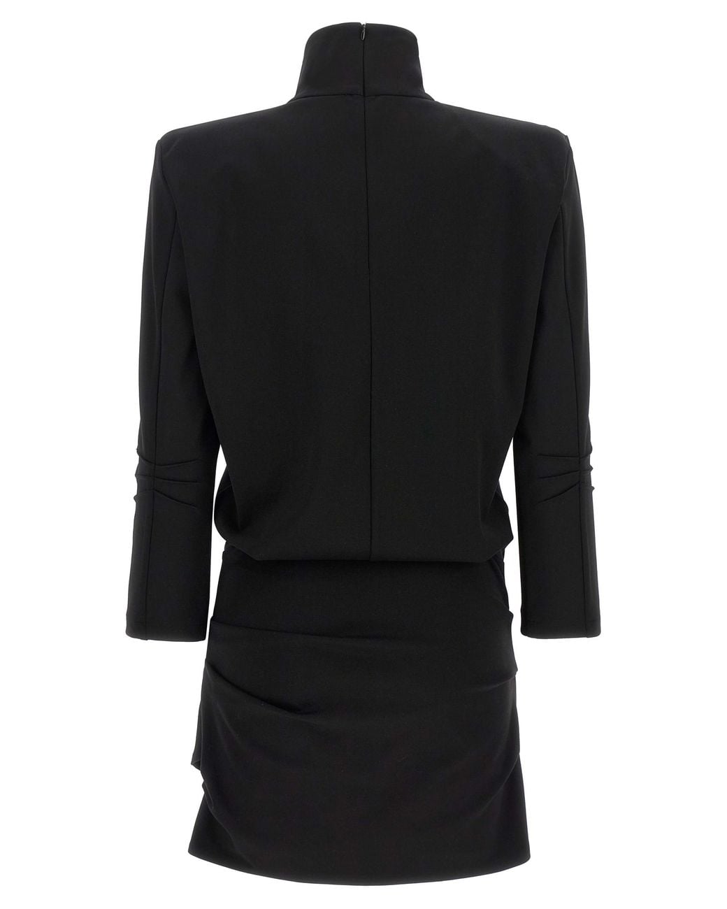 The Attico Black The Attico Viscose Mini With Asymmetrical Drapes Dress