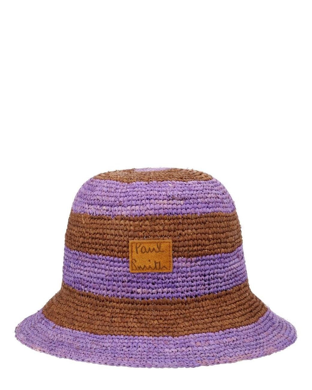 Paul Smith Purple Paul Smith W1A-723A-U004_55 Logo-Patch Raffia Sun Hat