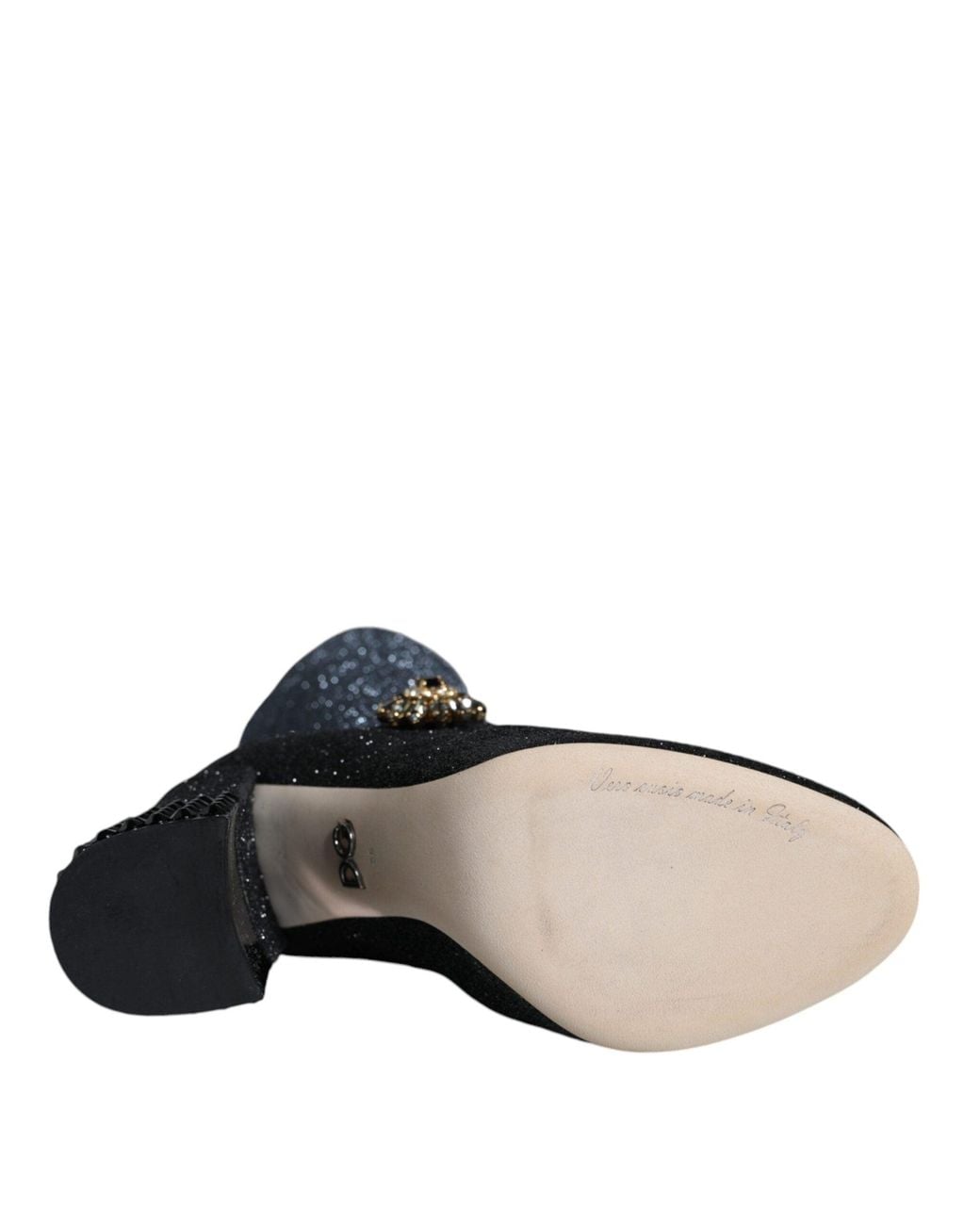 Dolce & Gabbana Blue Dolce & Gabbana Crystal-Embellished Nylon Boot