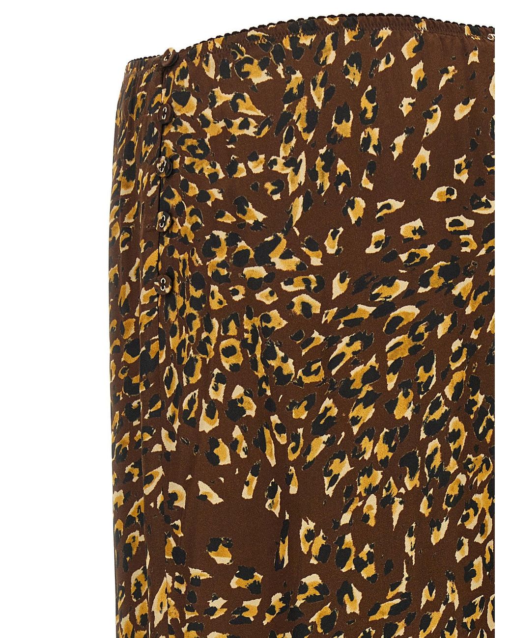 Twinset Brown Animal-Print Skirt