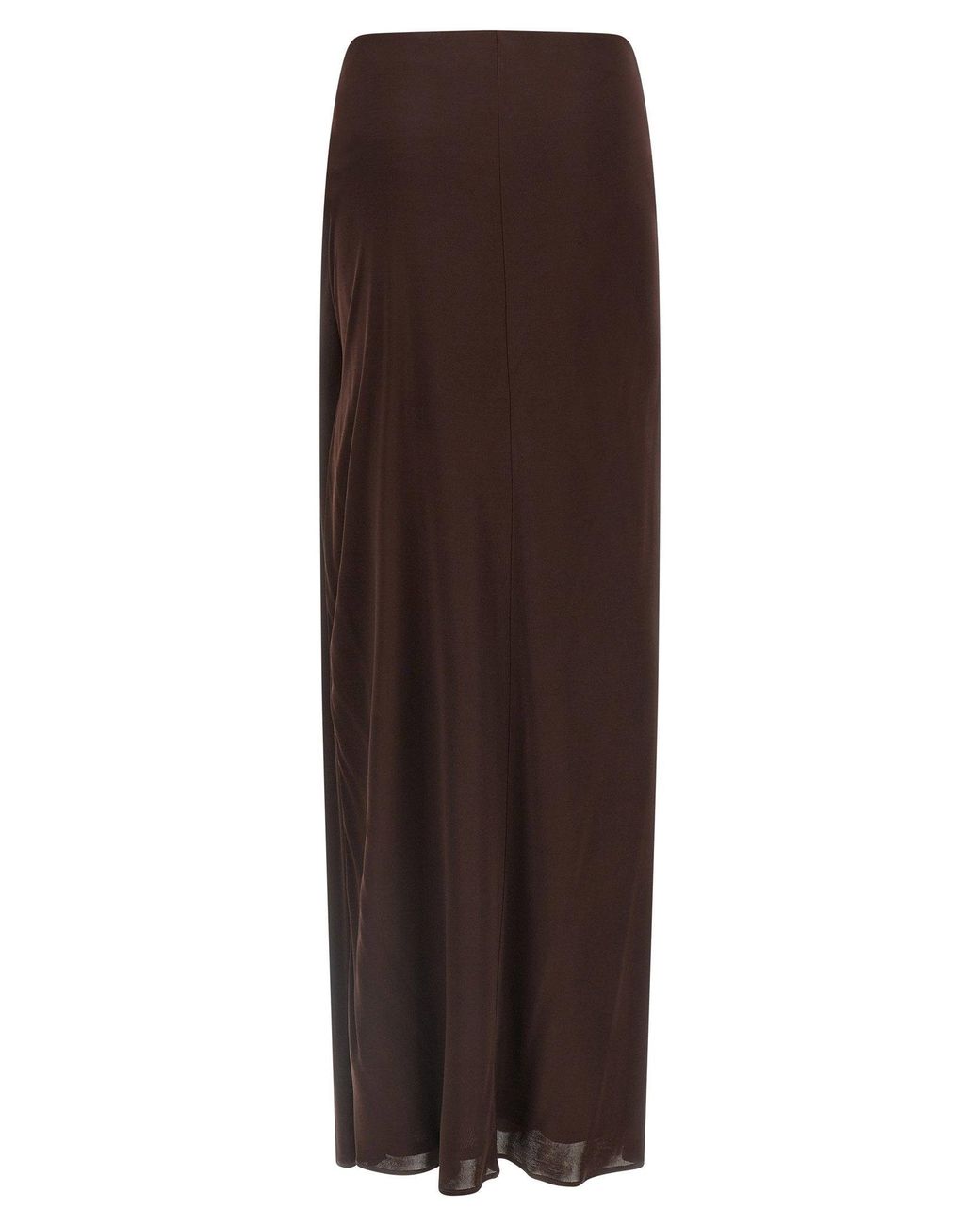 Elisabetta Franchi Brown Shiny Viscose Skirt