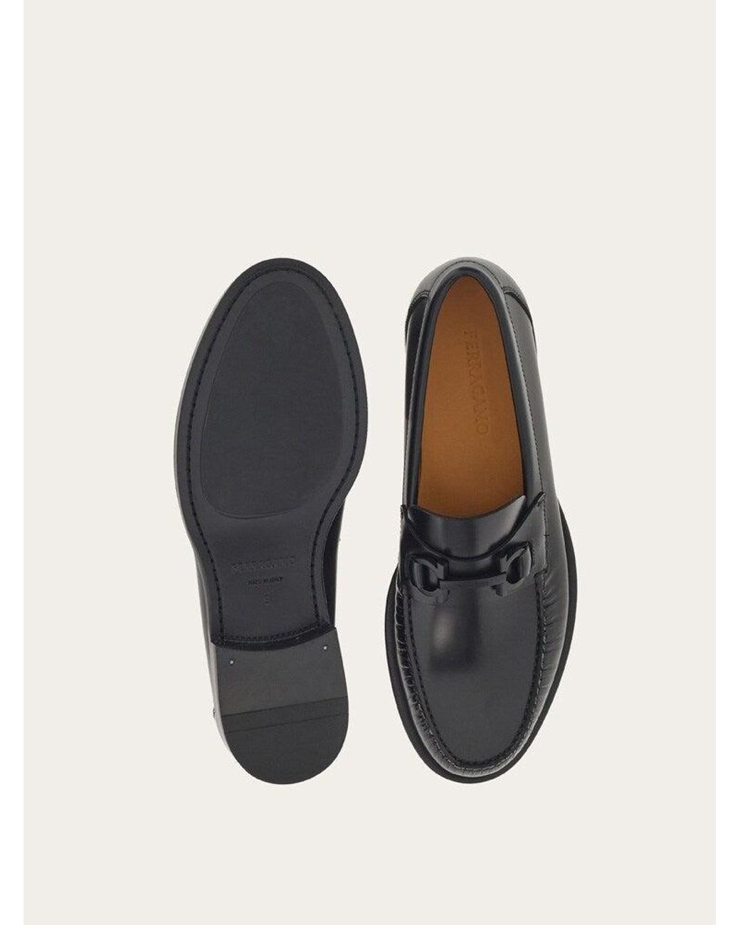 Ferragamo White Calf Leather Loafers for men