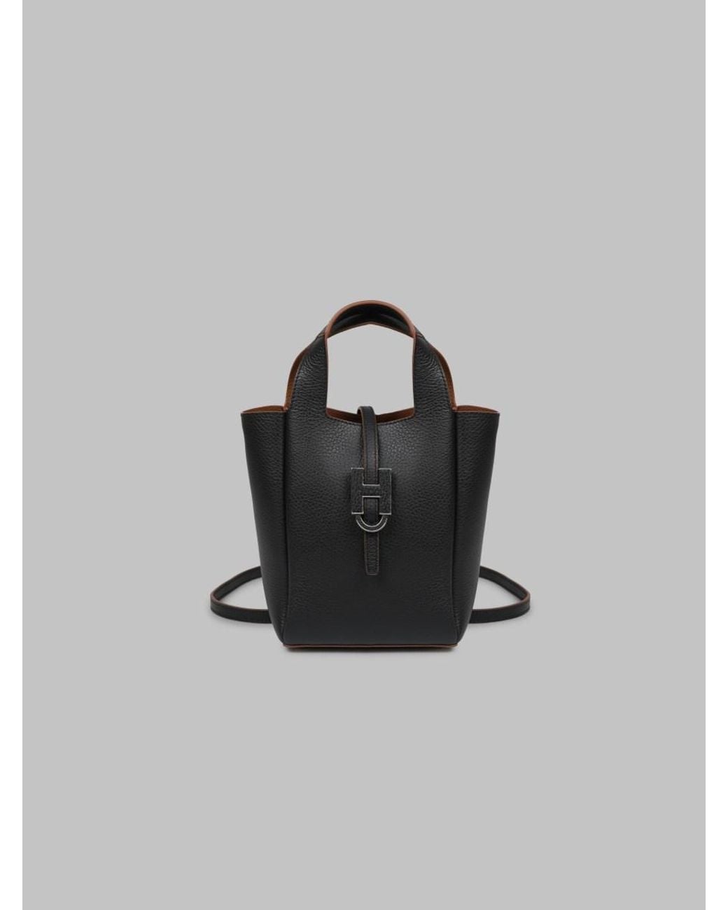 Hogan Black Mini Shopping Bag Trend Calf Leather Hand
