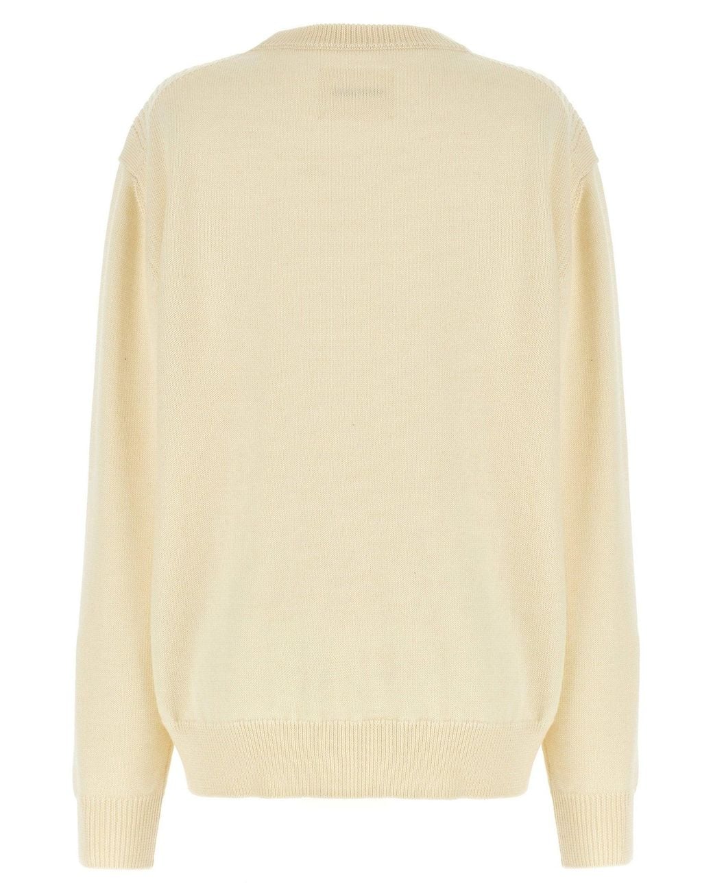 Jil Sander Natural Textured Knit Wool Sweater