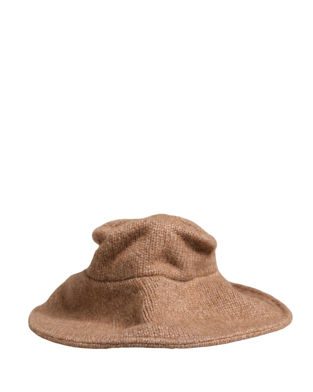 Dolce & Gabbana Brown Llama Wool Knitted Capello Hat Nylon