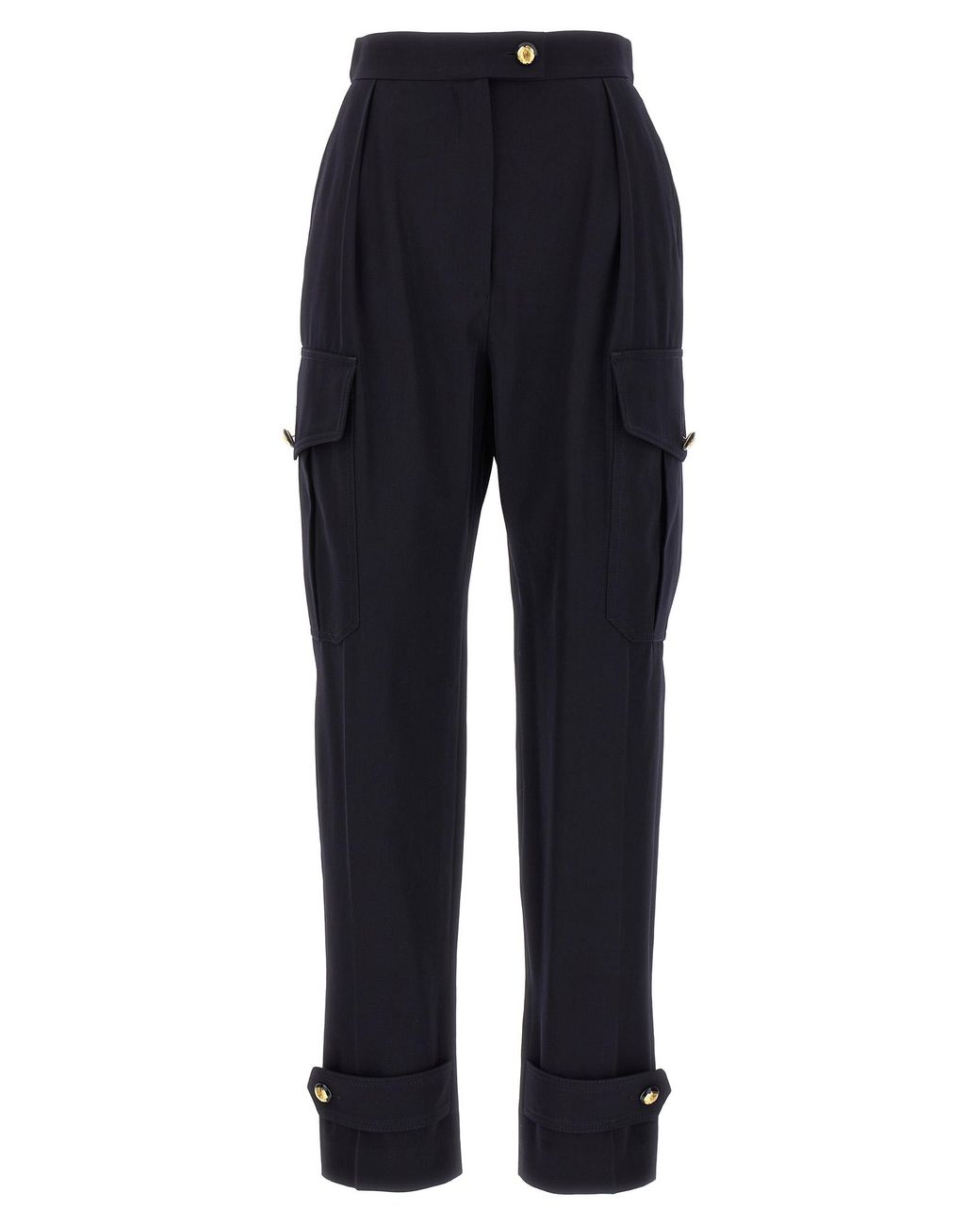 McQueen Blue Wool Cargo Pants