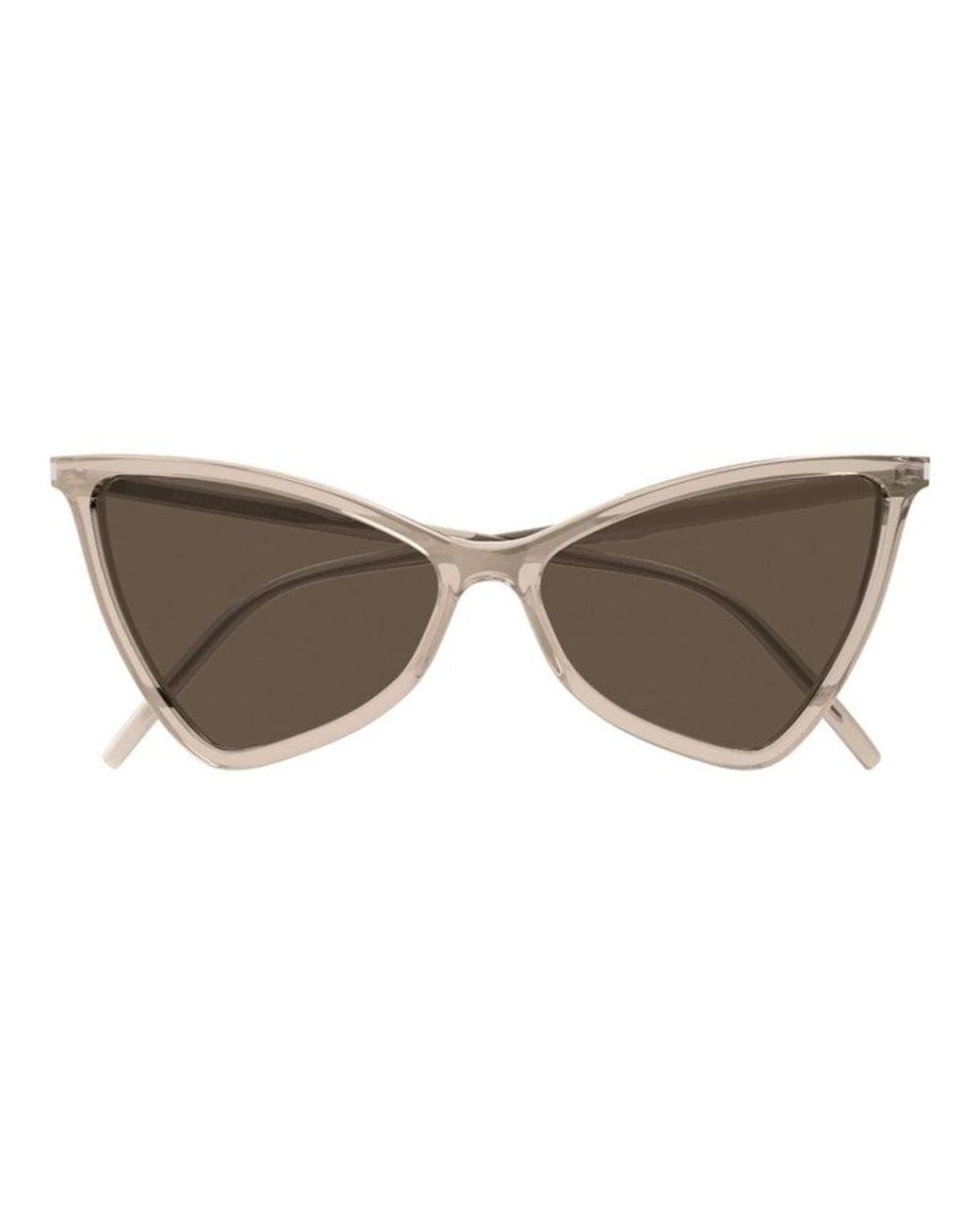 Saint Laurent White Sunglasses Geometric Full Rim, Nude Frame And Lens Sl475Jerry005