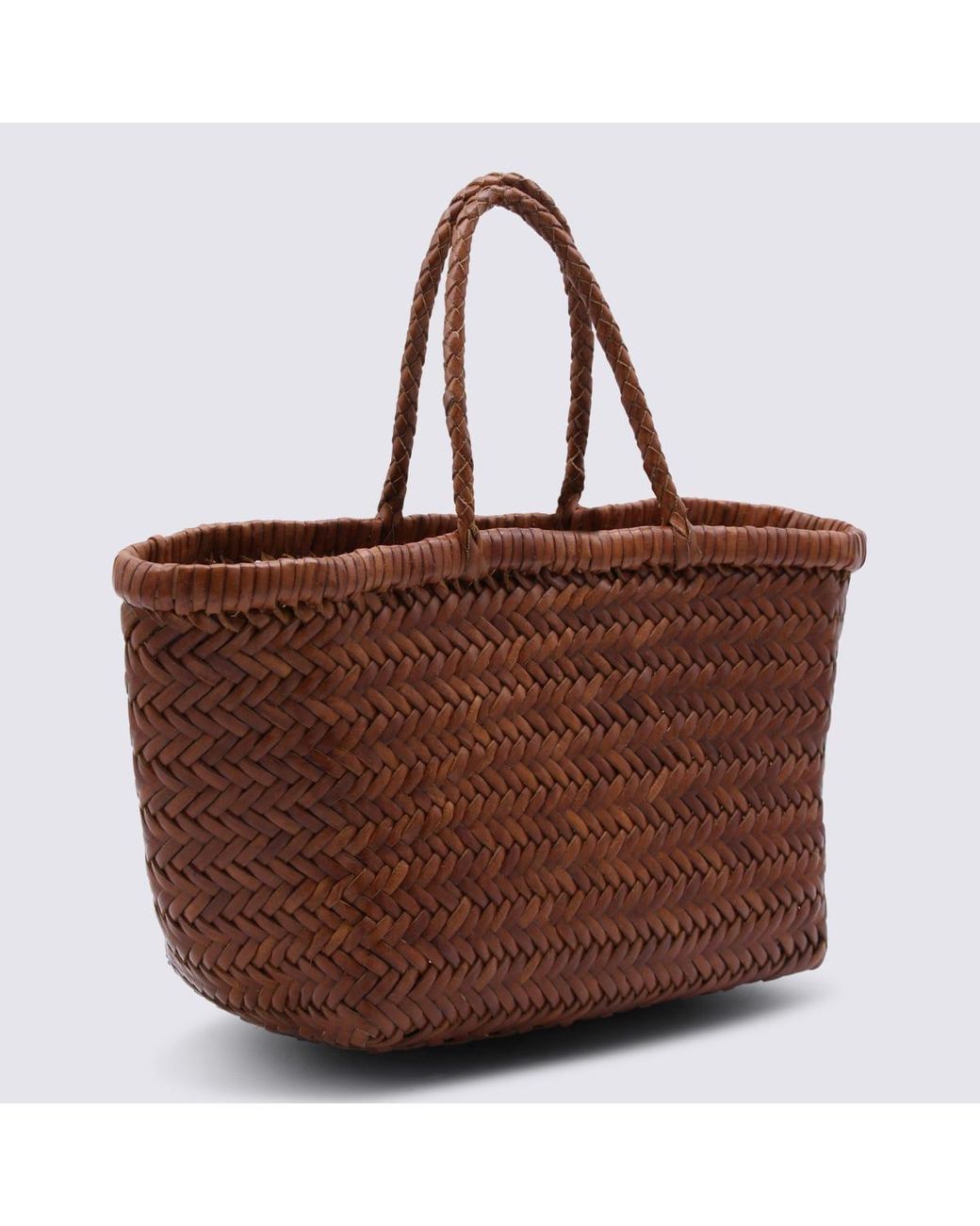 Dragon Diffusion Tan Leather Bamboo Triple Jump Small Tote Bag in Brown ...