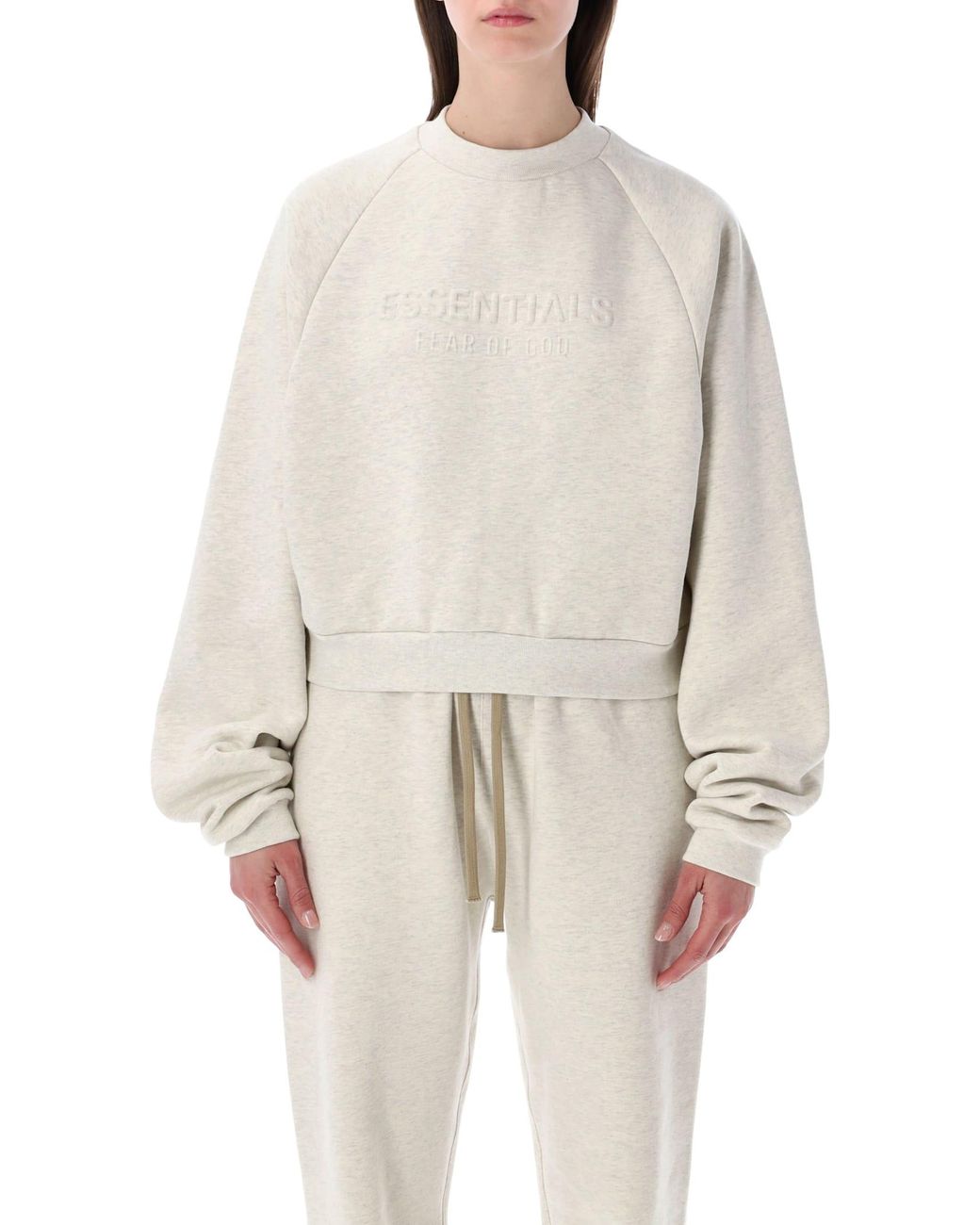 Fear Of God Essentials 90 Raglan Crewneck in White | Lyst