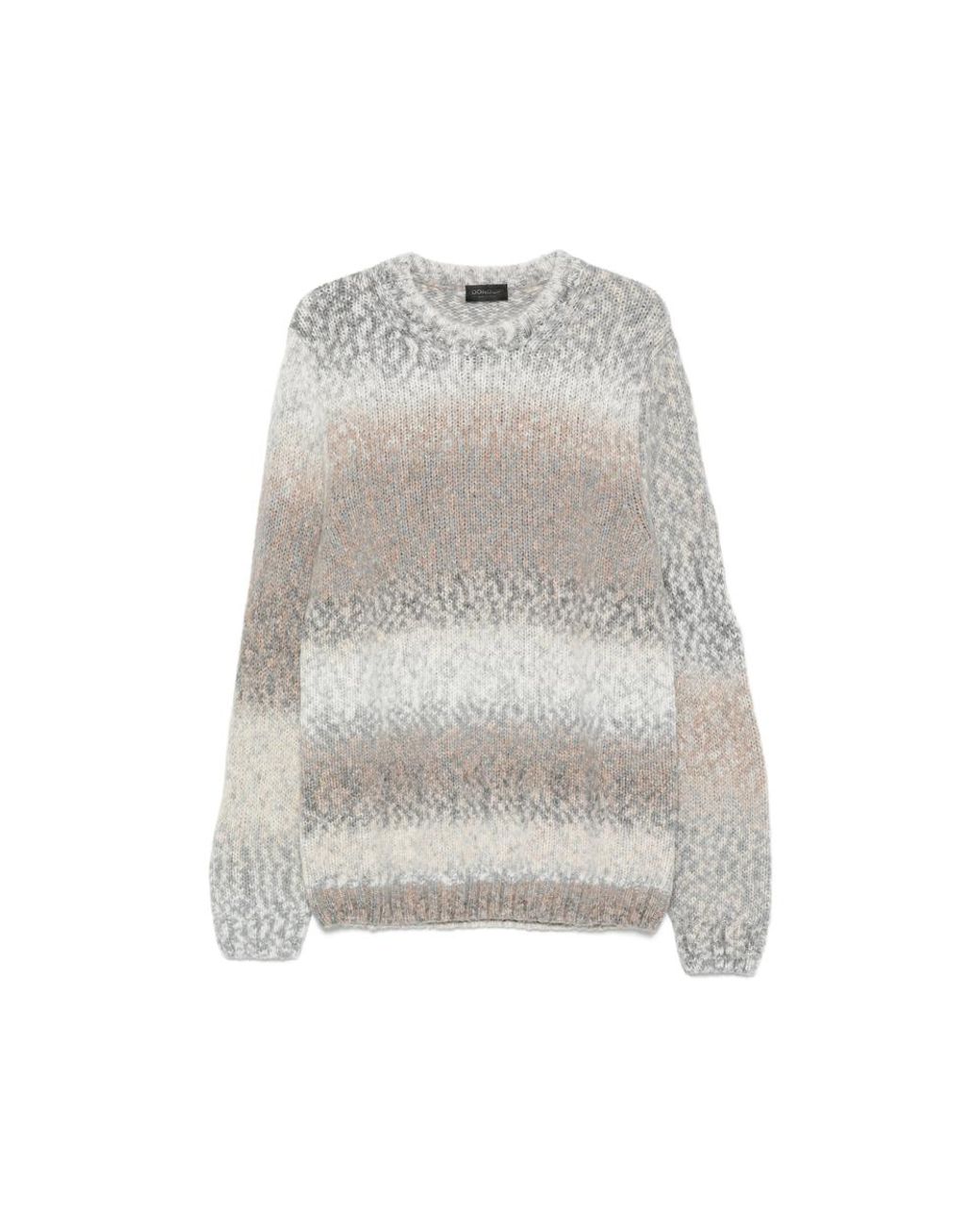 Dondup Gray Gradient-Effect Chunky-Knit Sweater for men