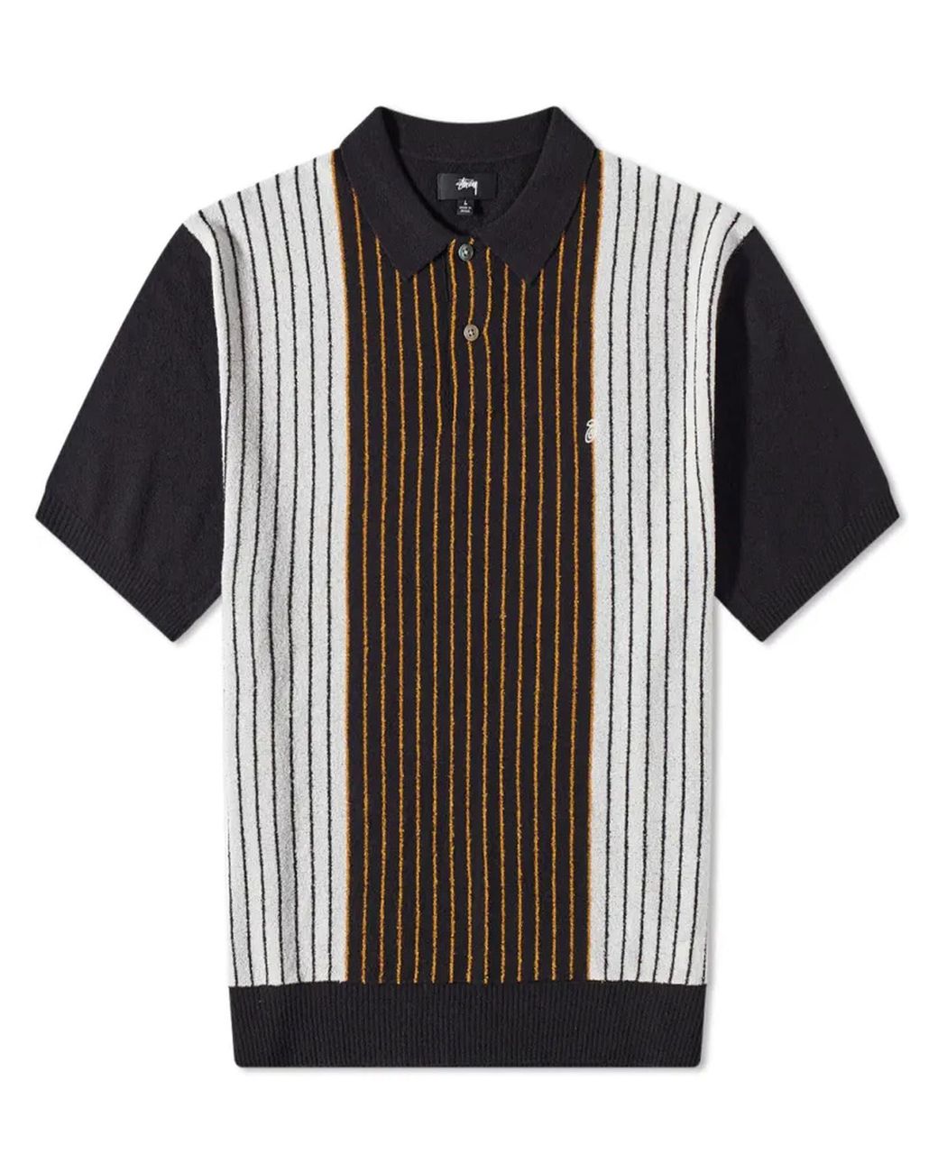 Stussy Textured Short Sleeve Knit Polo in Black for Men Lyst