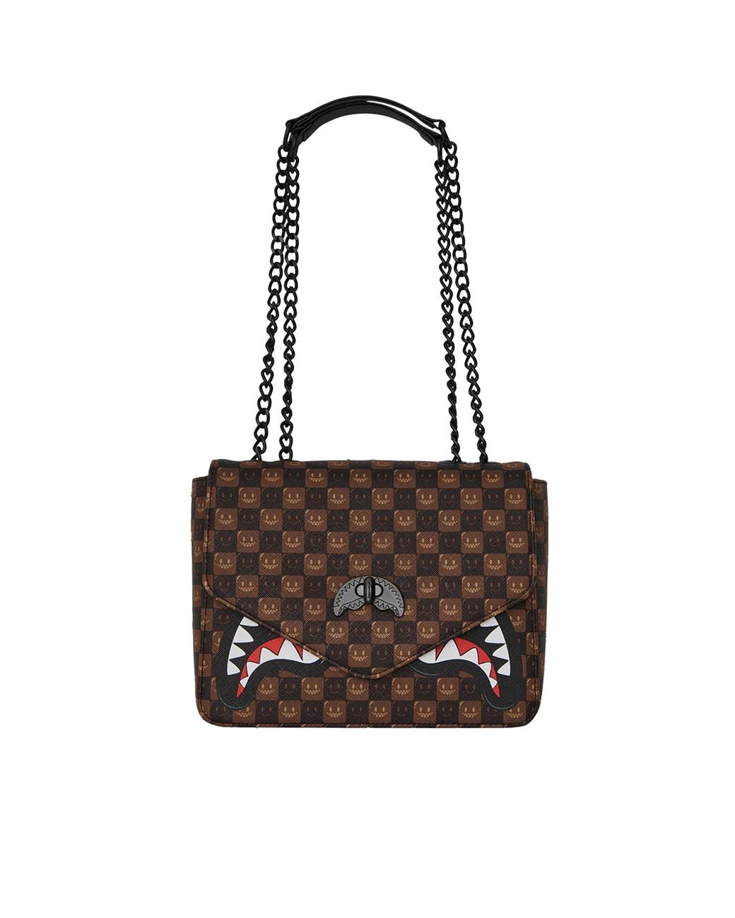 Sprayground Black Shoulder Bag Check Polyvinyl Chloride