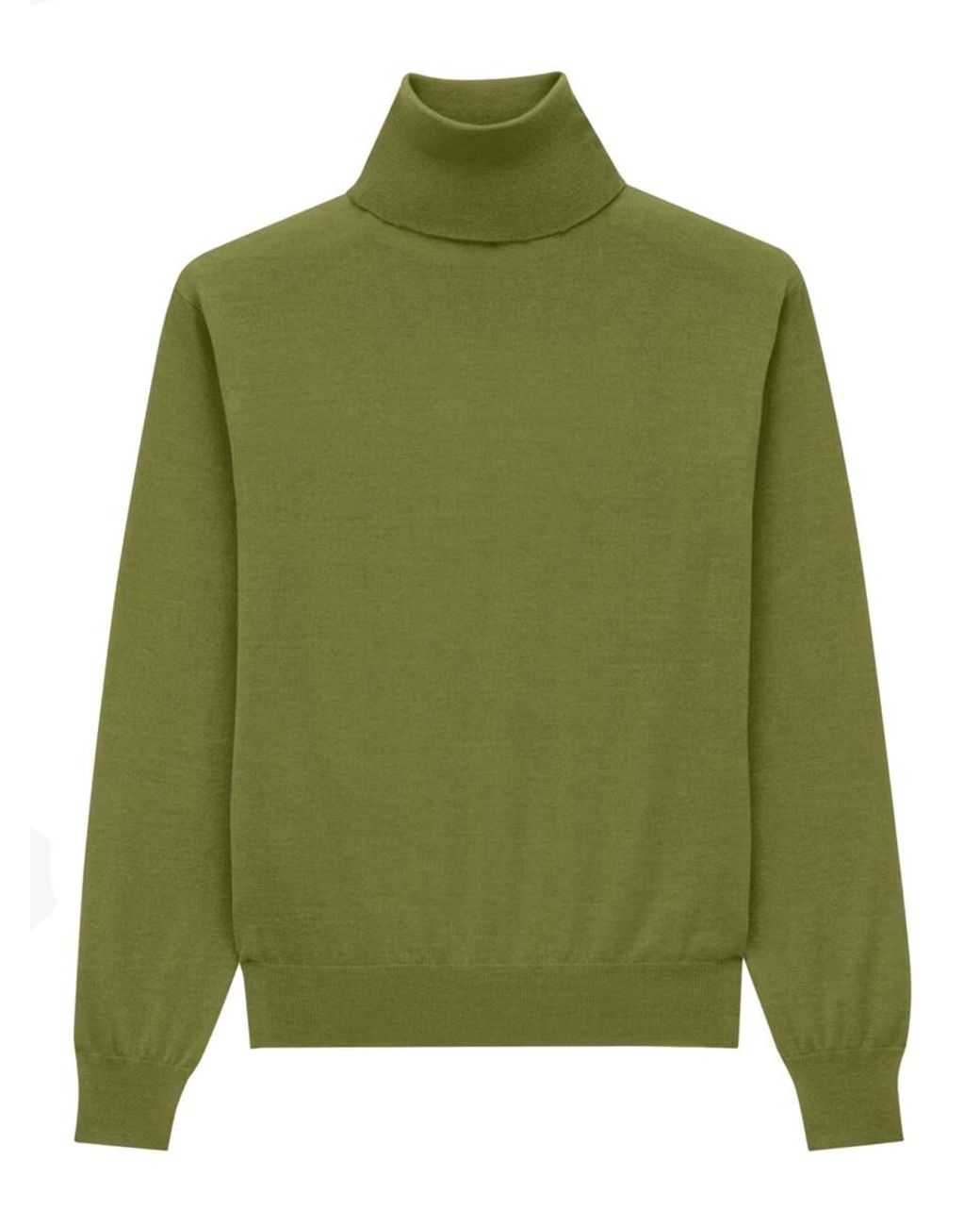 Saint Laurent Green Cashmere, Wool, And Silk Turtleneck Pullover Jumpers