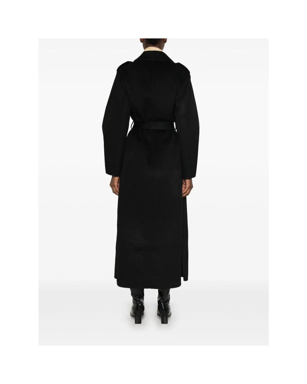 The Dynamis Studio Black Double-Breasted Belted Coat