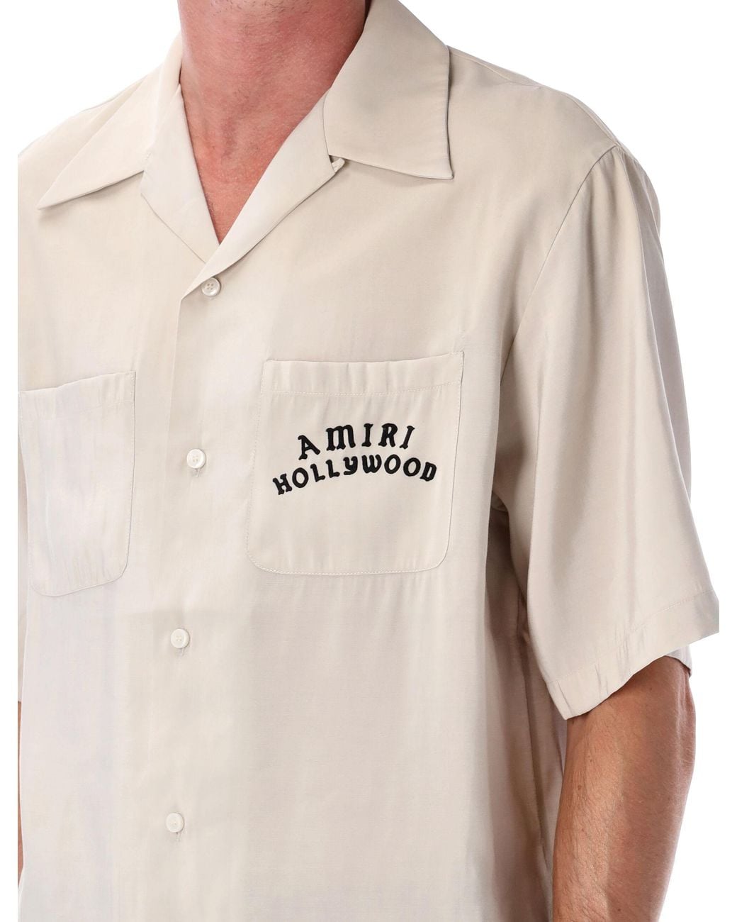 Amiri Gray Hollywood Bowling Shirt for men