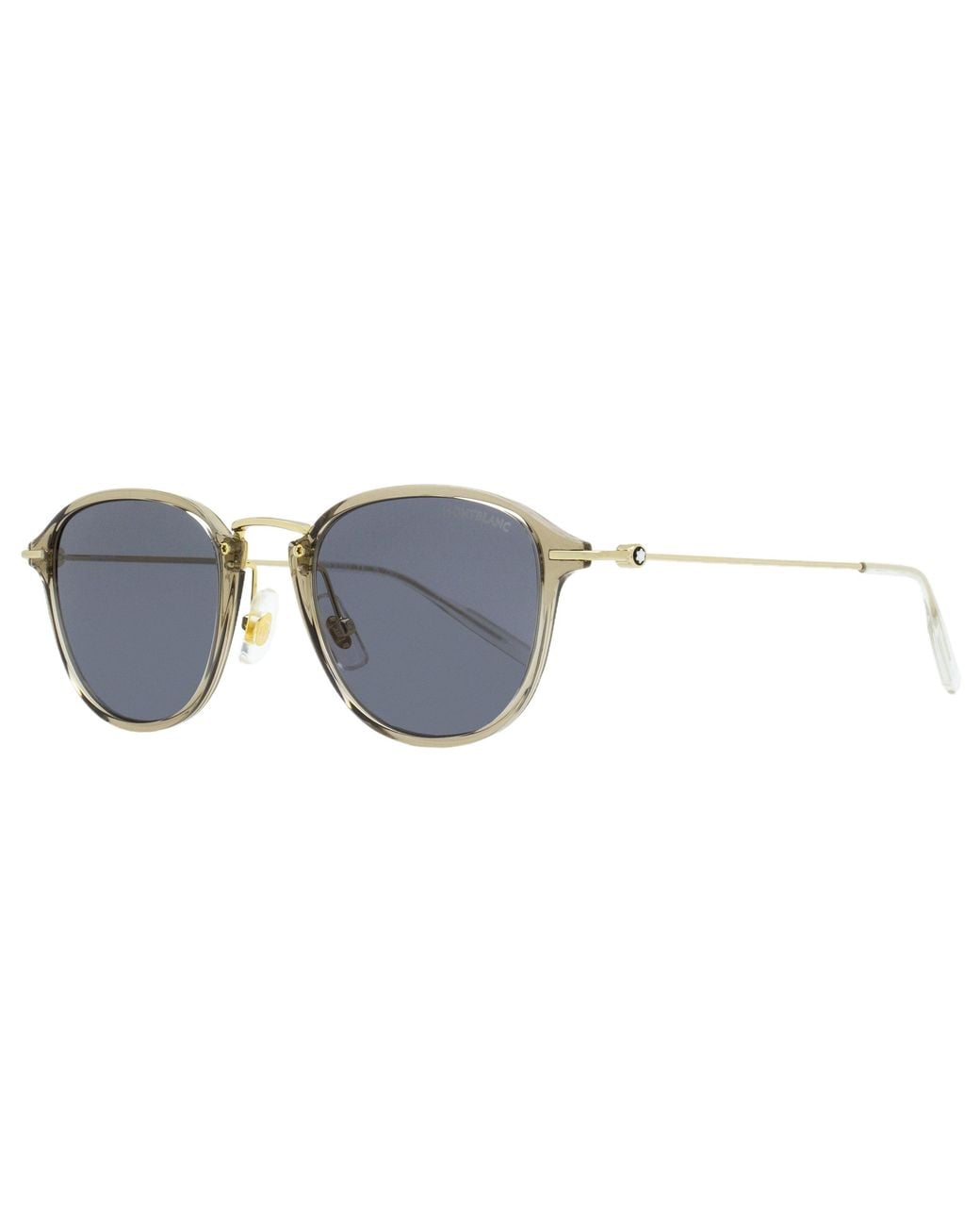Montblanc Black Classic Sunglasses Mb0155S 003-Light 51Mm/Light Metal/Plastic (Injected) for men