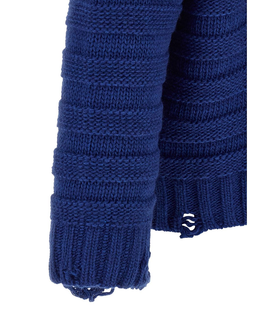 MM6 by Maison Margiela Blue Virgin Wool Cardigan Clothing for men