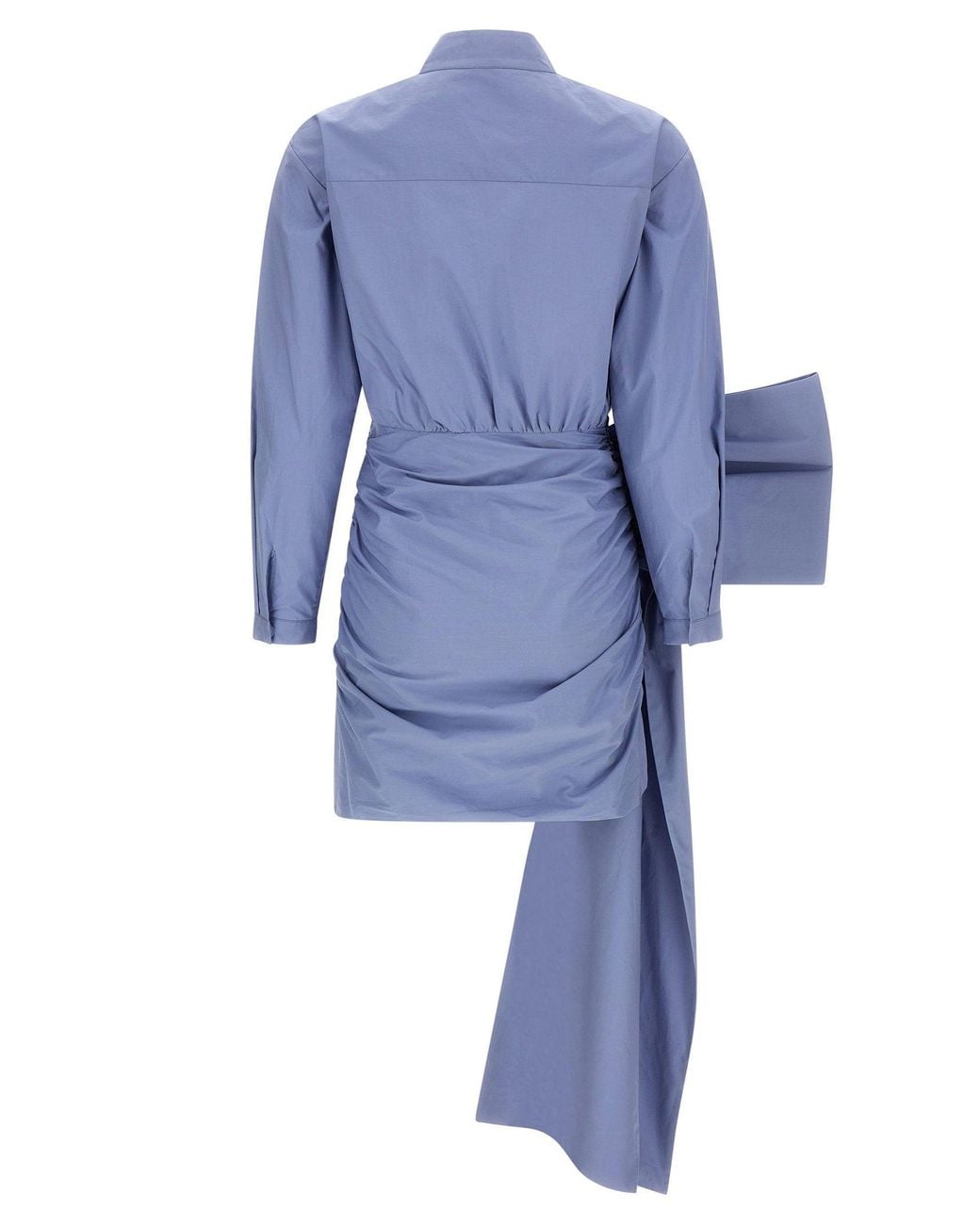 Self-Portrait Blue Cotton Tie-Side Mini Dress