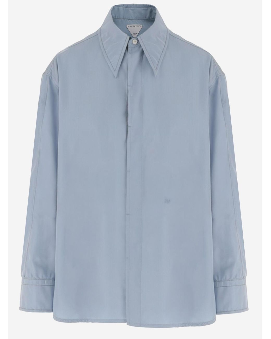 Bottega Veneta Blue Bottega Veneta Silk-Blend Viscose Shirt