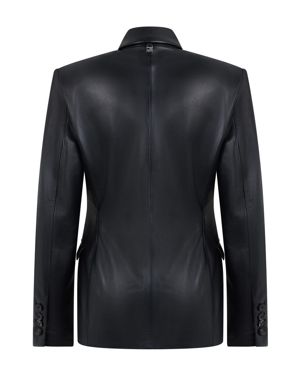 GIUSEPPE DI MORABITO Black Blazer Double-Breasted Leather Calfskin Jackets