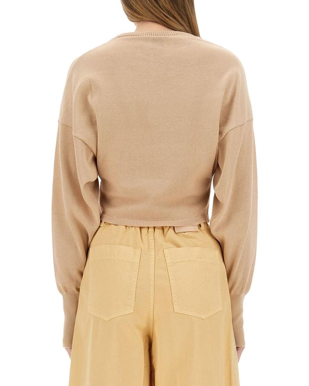 Alysi Natural Cropped Shirt Cotton Jumpers