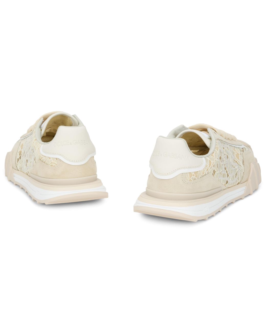 Dolce & Gabbana Multicolor Low-Top Sneakers Chalk Cotton Trainers