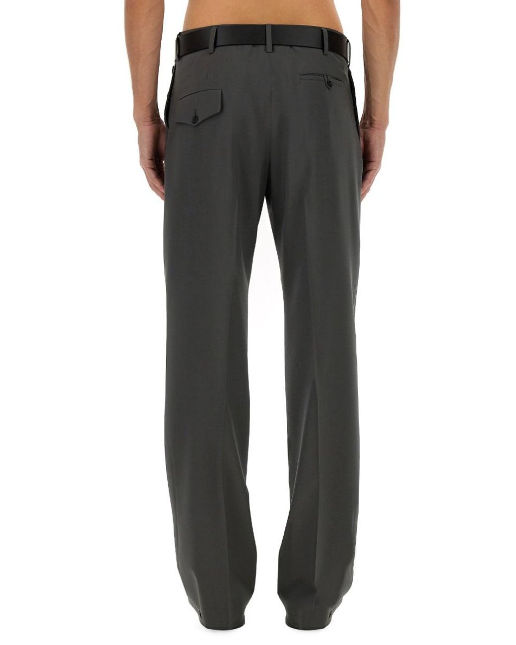 Moschino Gray Moschino Virgin Wool Trousers for men