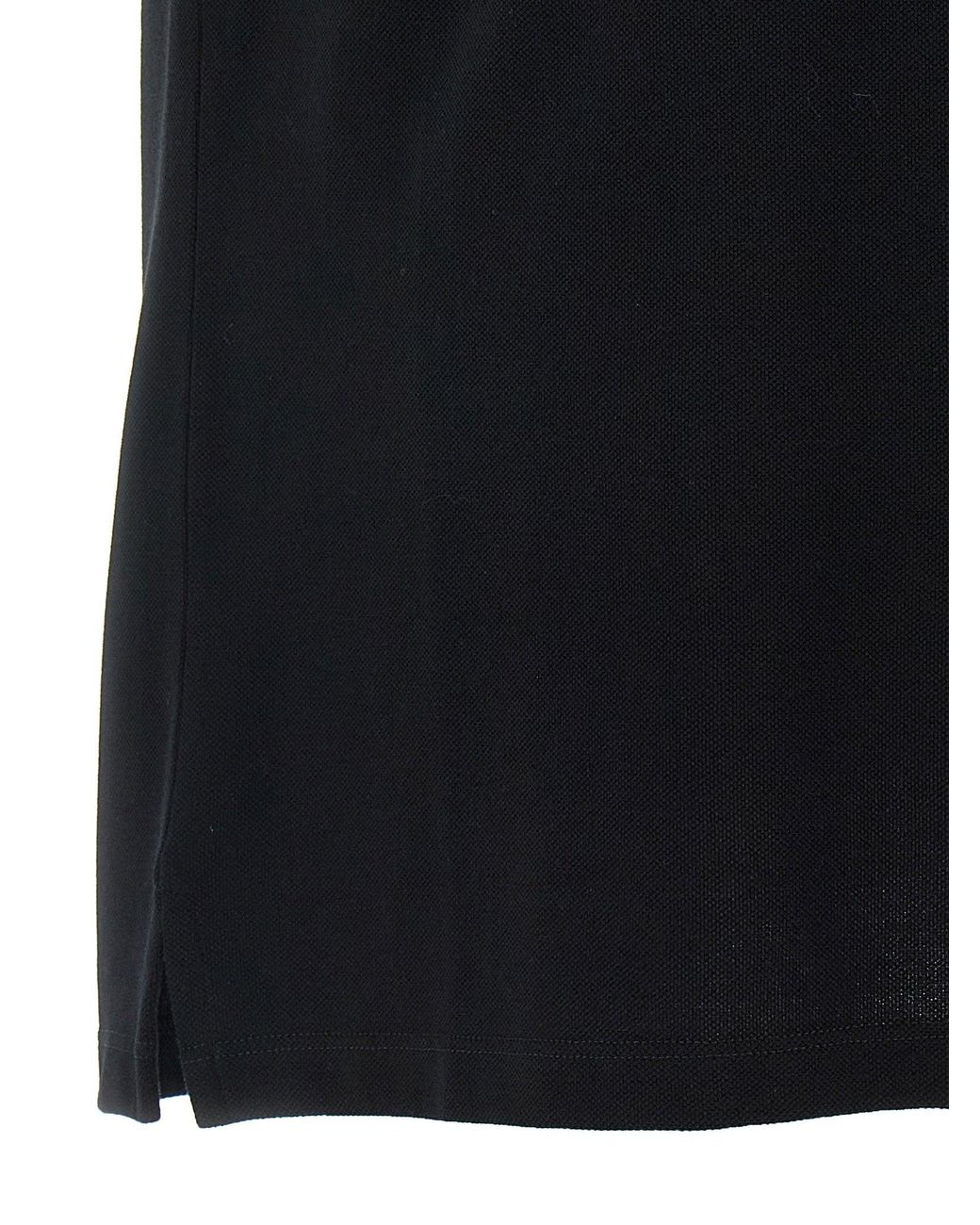 McQueen Black Logo-Embroidered Piqué Cotton Polo Shirt for men