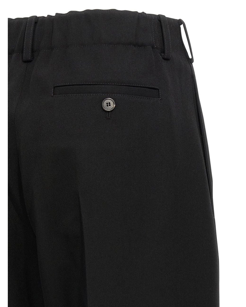 Givenchy Black Double-Pleat Wool Trousers