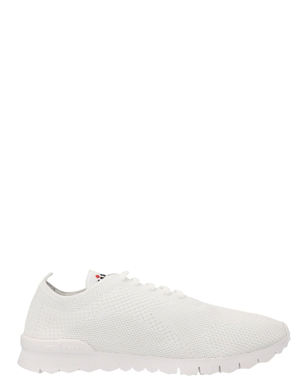 Kiton White Textured Knit Sneaker