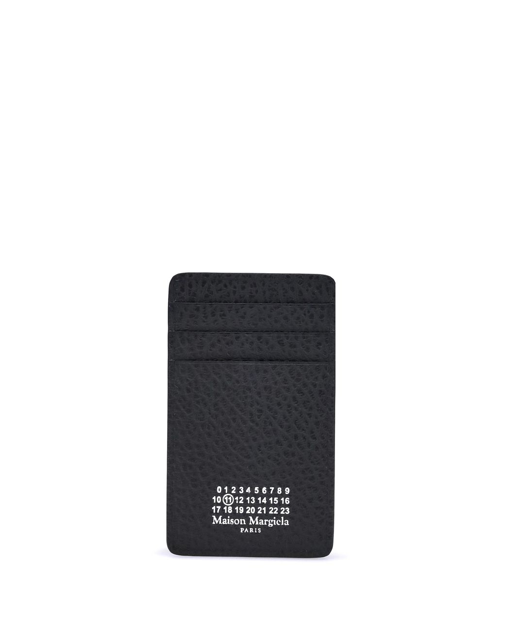 Maison Margiela Black Vertical Card Holder Calf Leather Bos Taurus Wallet for men