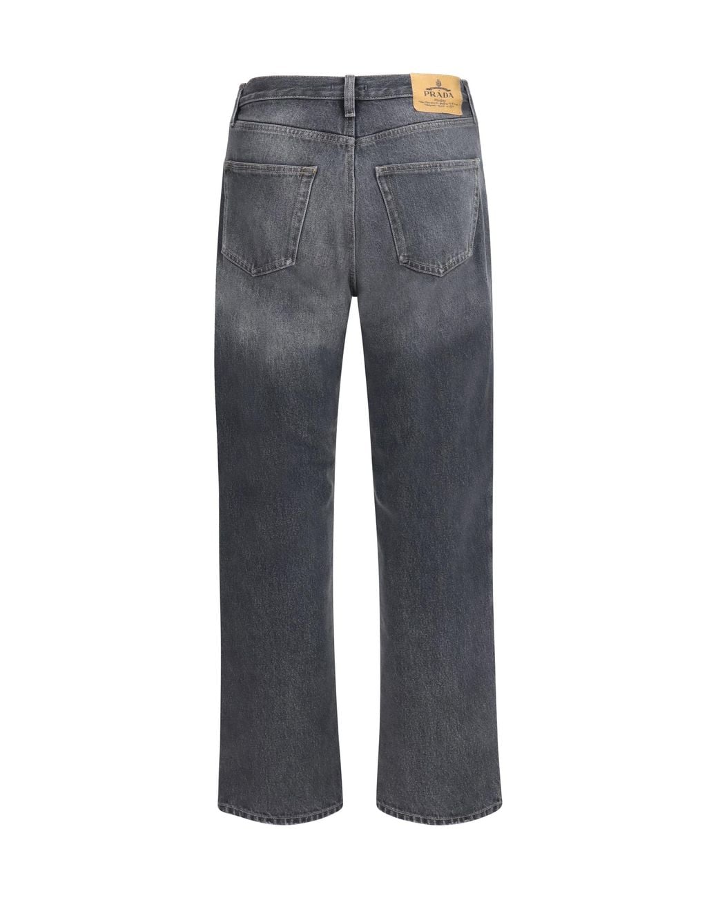 Prada Gray Vintage Effect Denim Jeans Cotton for men