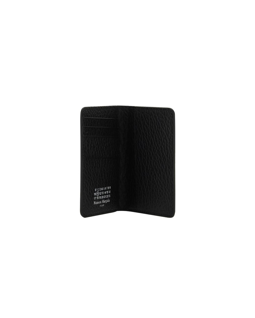 Maison Margiela Black Leather Card Holder Calf Bos Taurus Wallet for men