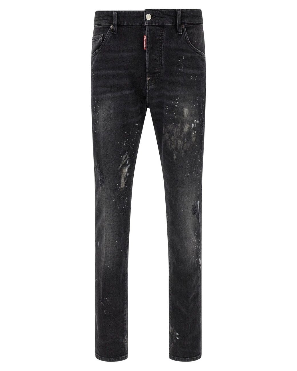 DSquared² Blue Splatter Paint Distressed Jeans for men